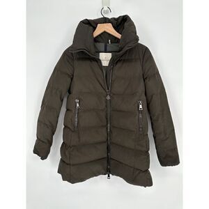 Moncler Petrea Quilted Puffer Jacket Feather Pure Goose Down Black XS Dark Grey